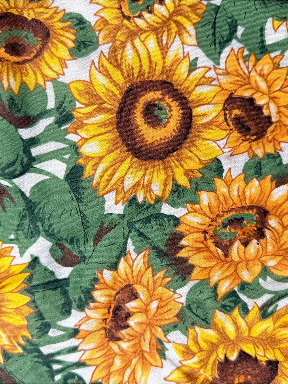 Sunflower Quilted Placemat Set of 4 with Deep Green Border